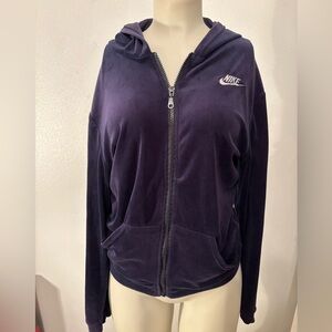 Nike velour hoodie zip up jacket S